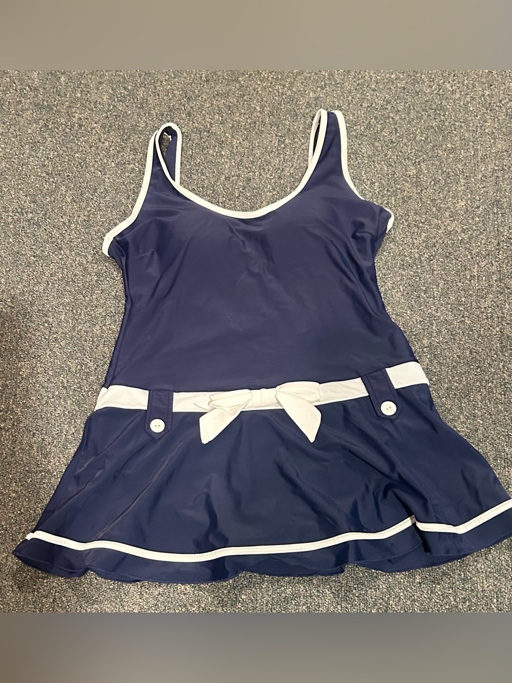 Women’s Retro-look Navy & White Nautical Swim Suit